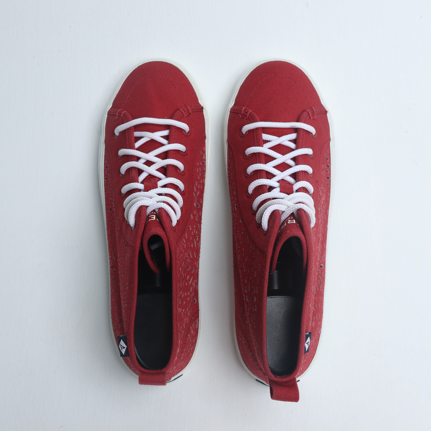 Sperry - Women Canvas High Top Cut Out White Lace