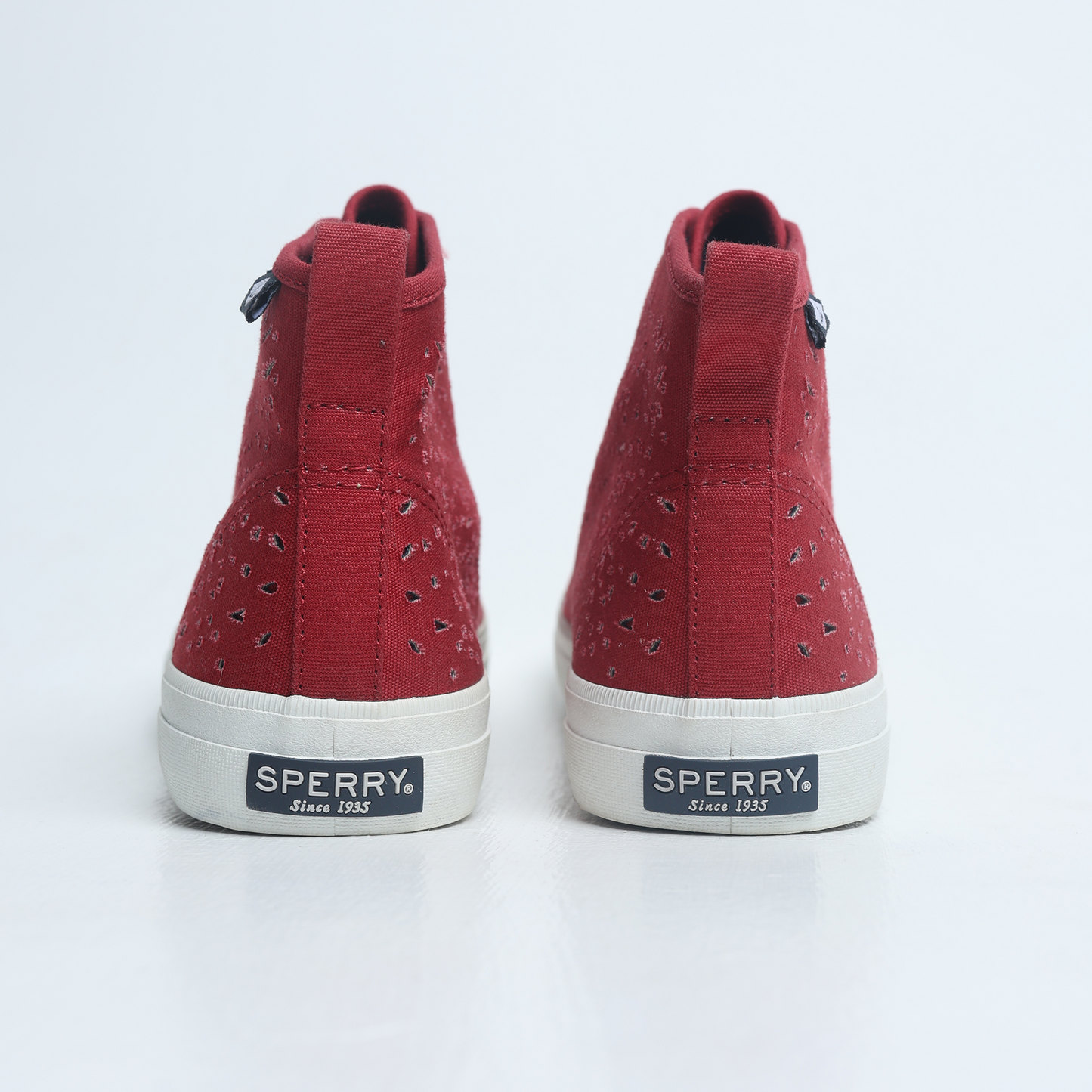 Sperry - Women Canvas High Top Cut Out White Lace