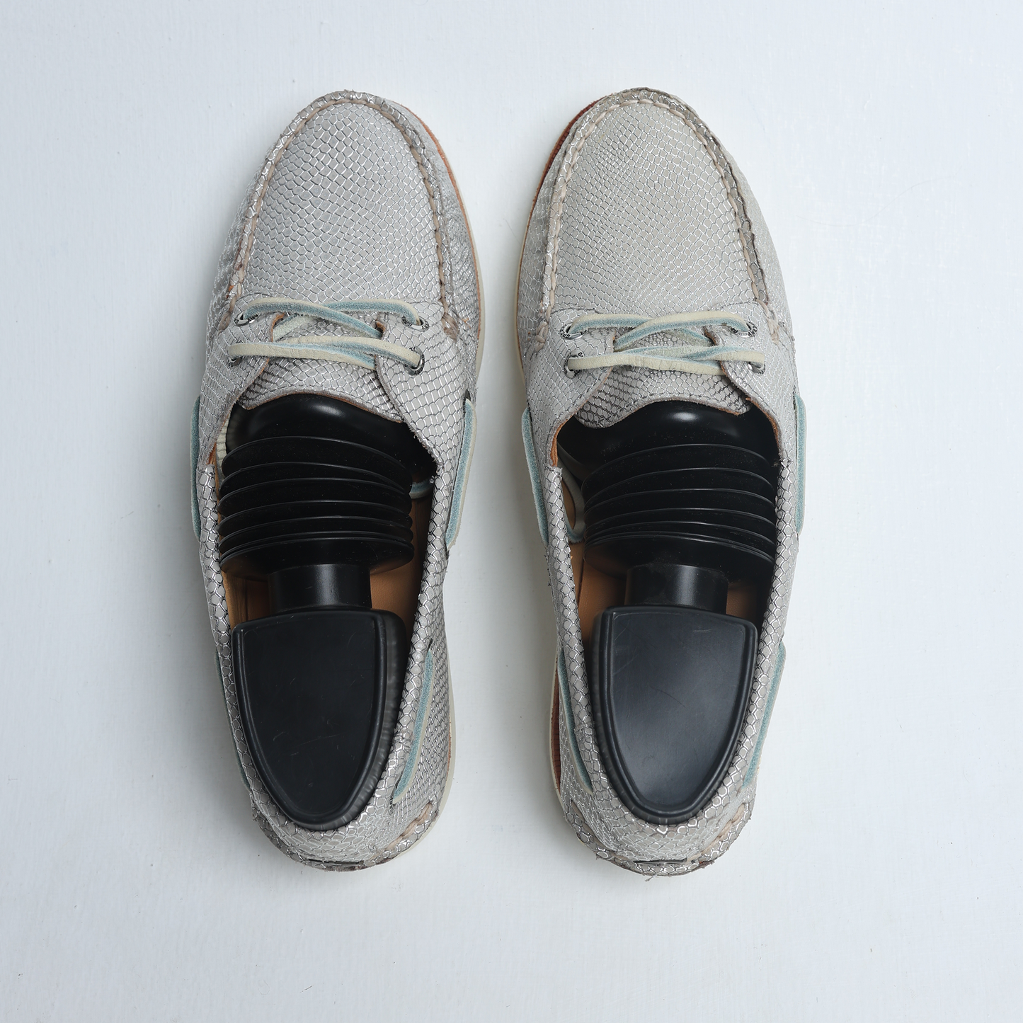 Sperry - Women's Top Sider A/O 2 EYE Python Silver Flat Boat