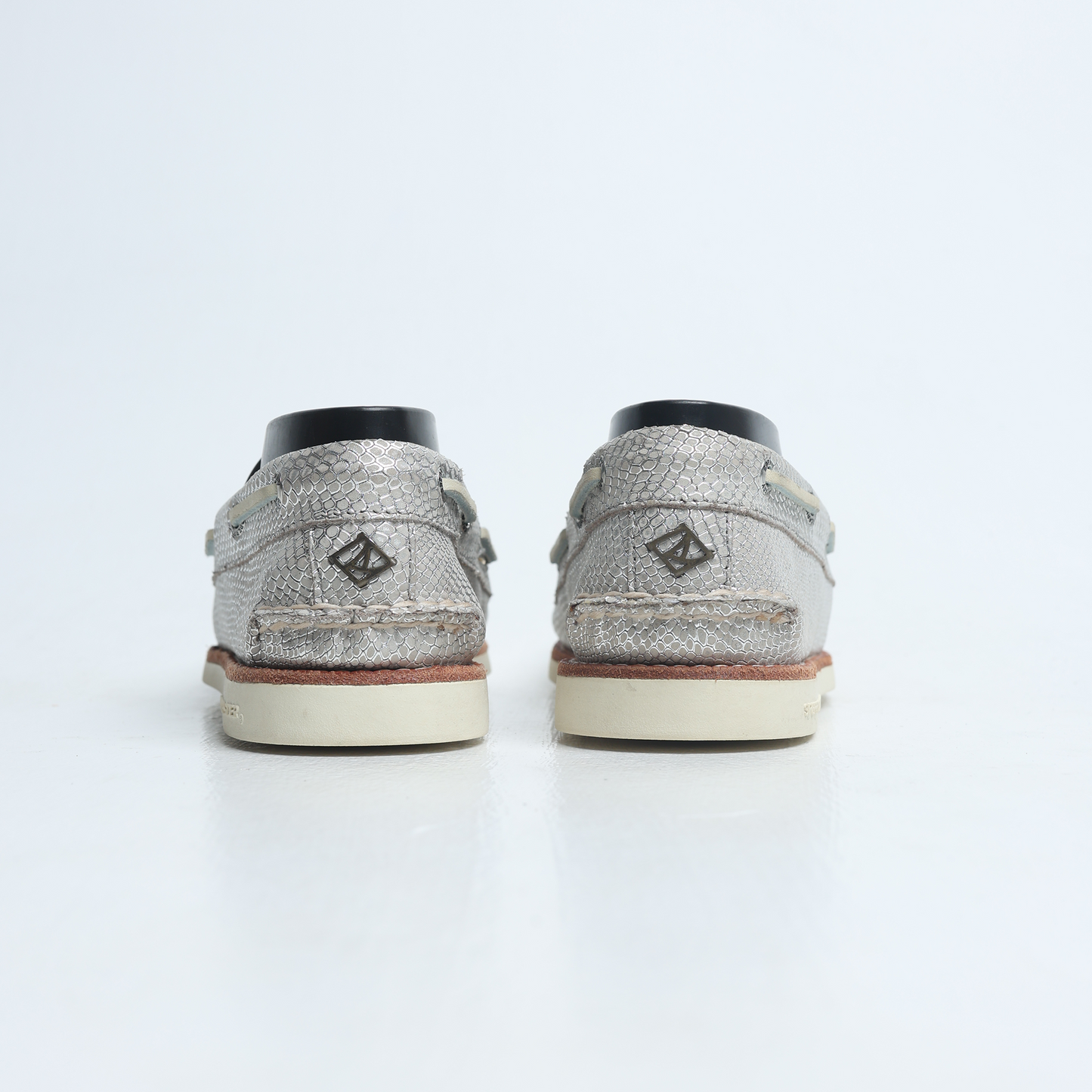 Sperry - Women's Top Sider A/O 2 EYE Python Silver Flat Boat