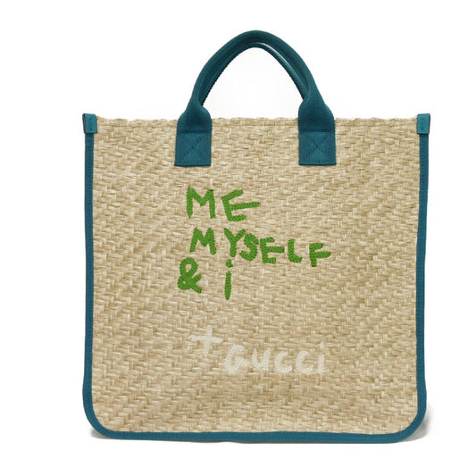Gucci ME MYSELF & I Straw Tote Bag