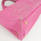 Prada Logo Canapa Mini Canvas Hand Bag Tote Bag Pink