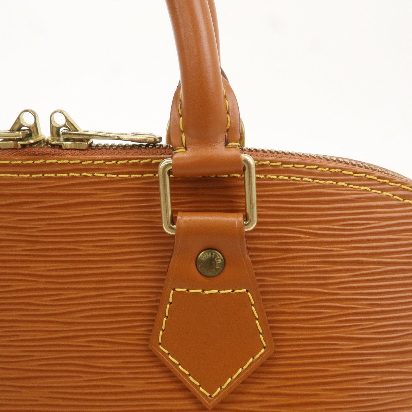 Louis Vuitton Epi Leather Alma Hand Bag Zipang Gold M52148