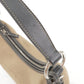 Prada Logo Jacquard Leather Shoulder Bag Beige Black BR3430