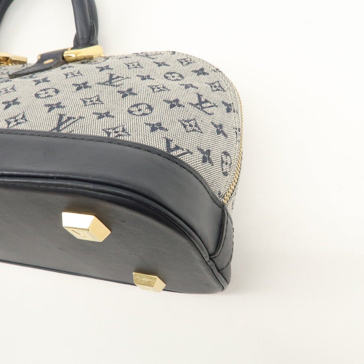 Louis Vuitton Monogram Mini Alma Long Hand Bag Blue M92205
