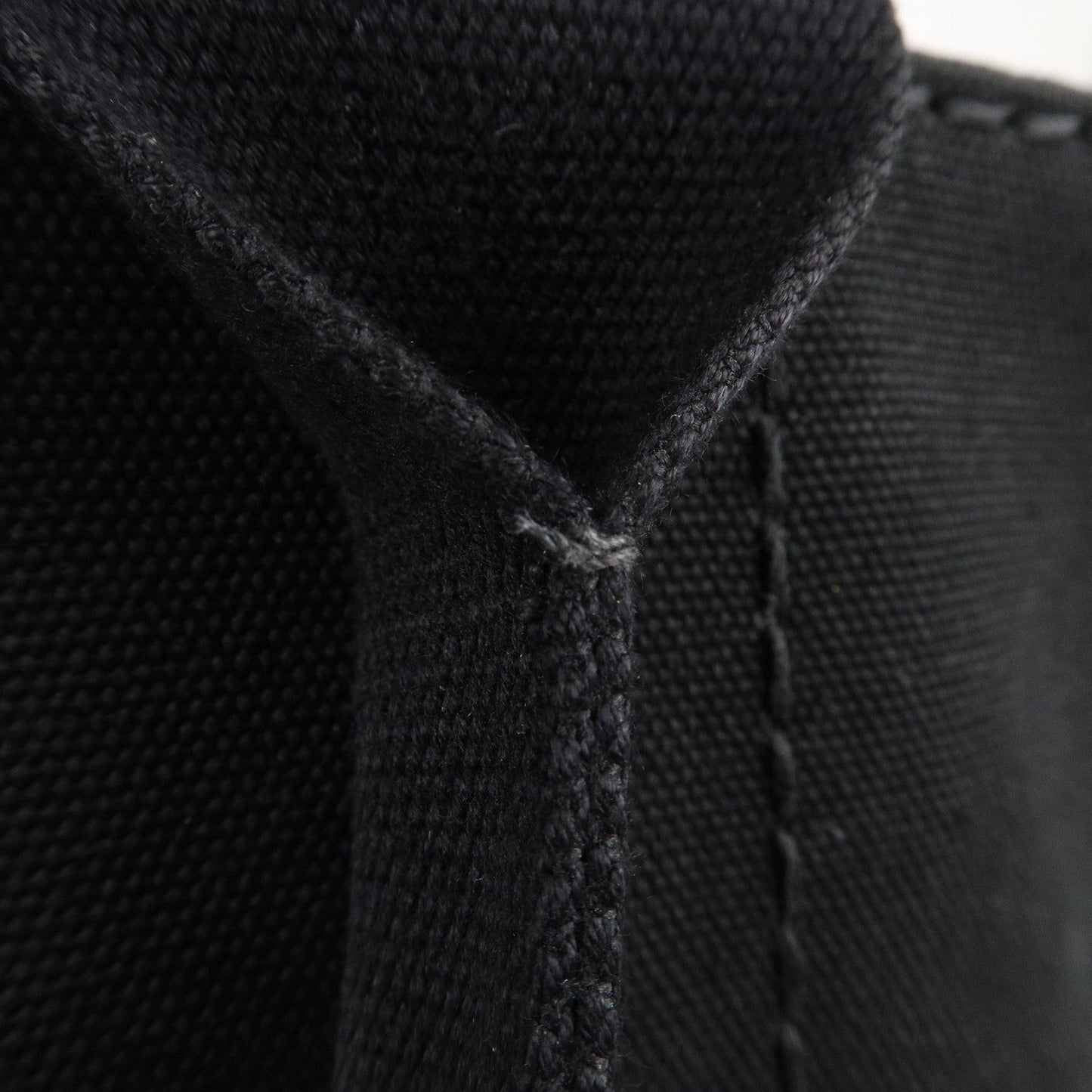 Prada Canapa Canvas Tote Bag Hand Bag Black BN1877