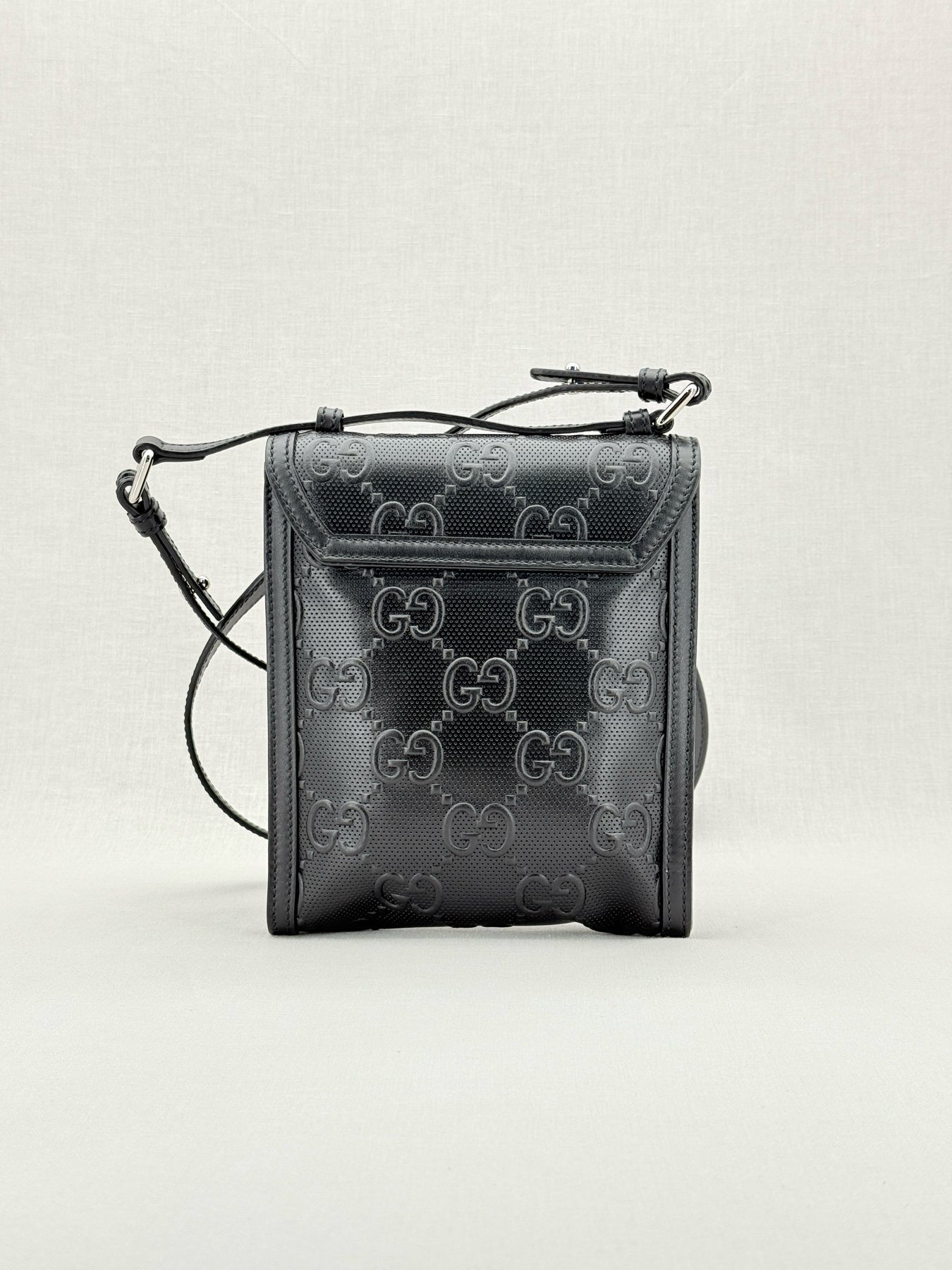 GUCCI Black GG Embossed Crossbody