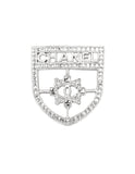 Chanel Silver Swarovski Crystal CC Shield Brooch