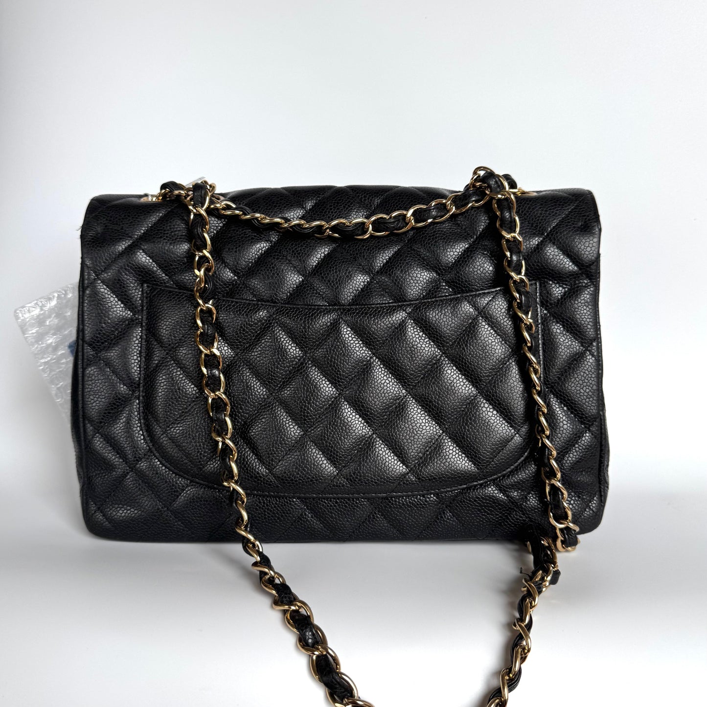 Chanel Classic Flap Jumbo Black Caviar Leather Single Flap Gold Hardware 2009