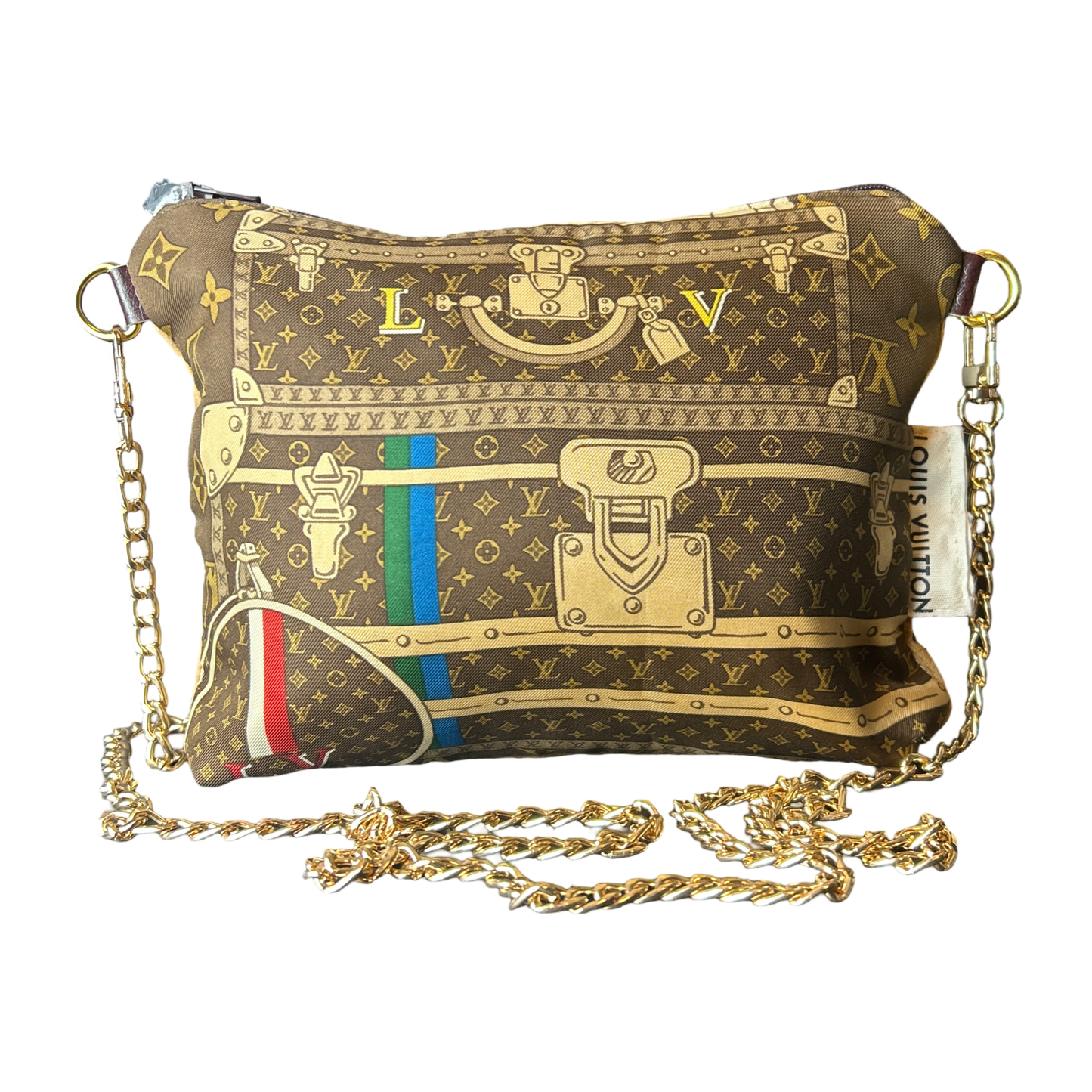 Monogram Luggage   Silk Scarf Crossbody Bag