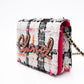 CHANEL Multicolor Tweed Logo Wallet On Chain WOC