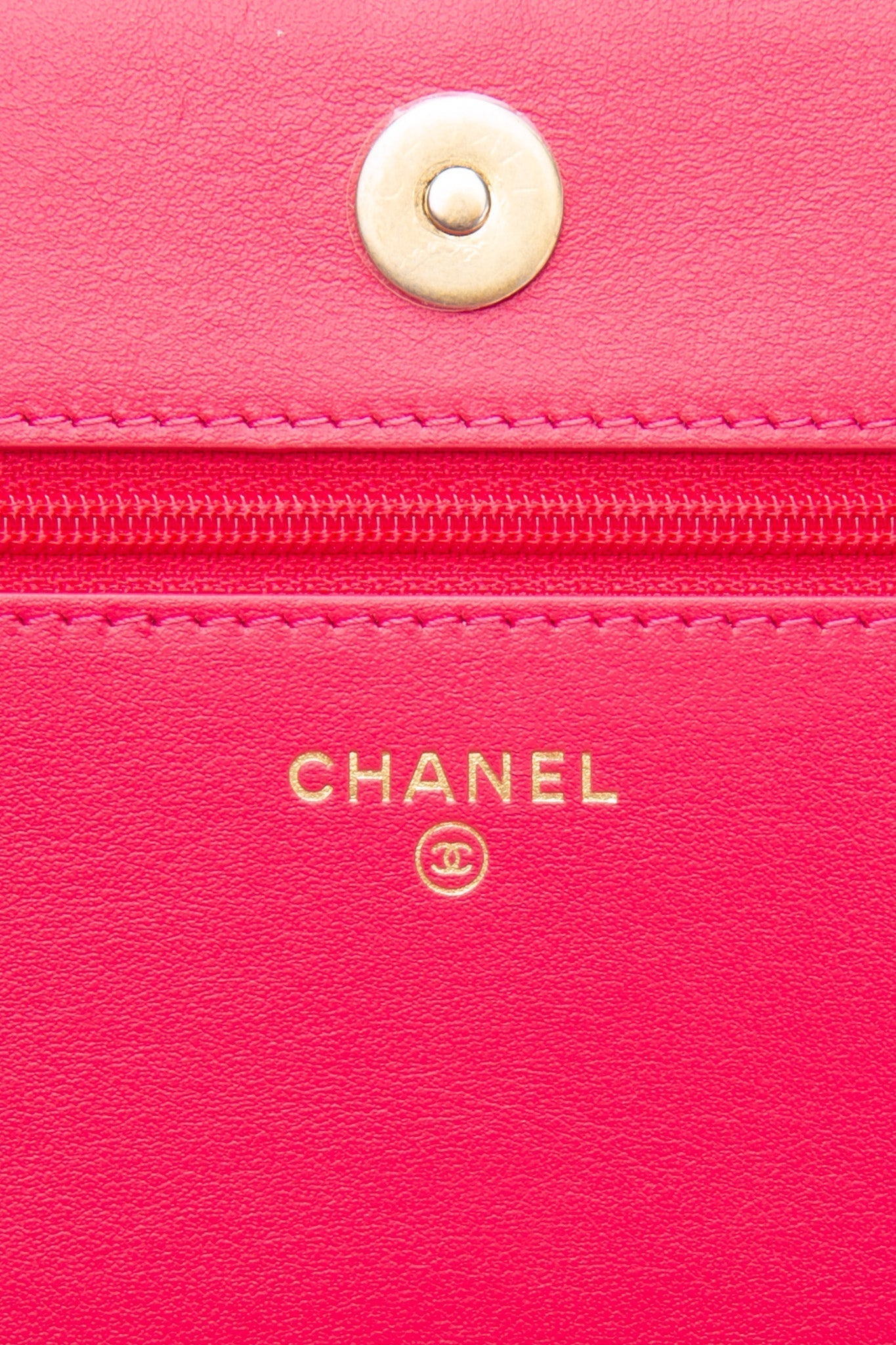 CHANEL Multicolor Tweed Logo Wallet On Chain WOC