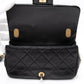 CHANEL Small Black Crystal Pearls Chain Lambskin Quilted Flap Bag