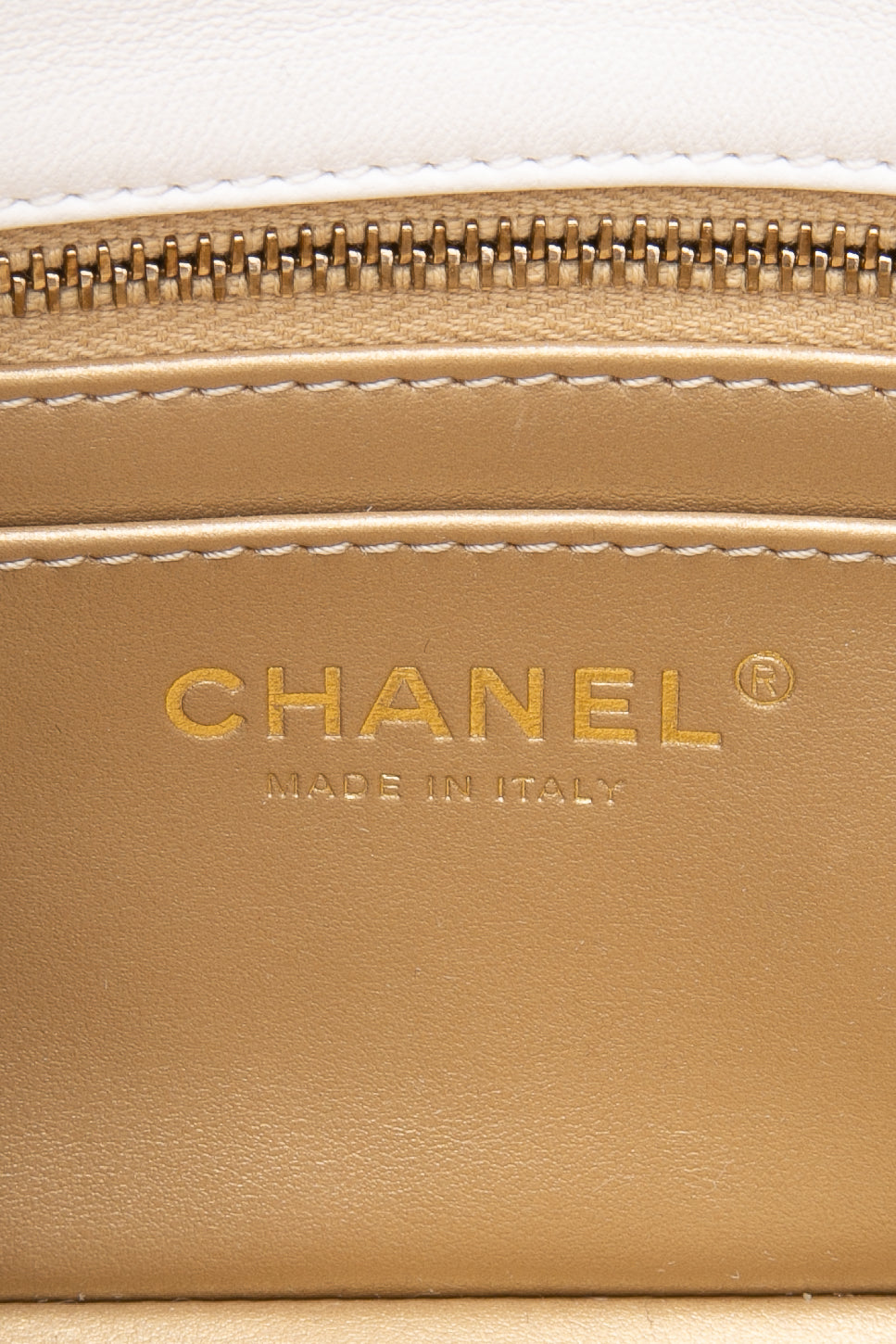 CHANEL White Lambskin Quilted Mini Rectangular Pearl Crush Flap Bag