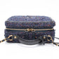 CHANEL Blue Tweed Quilted CC Filigree Python Medium