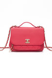 CHANEL Small Raspberry Caviar Quilted Business Affinity Flap Bag