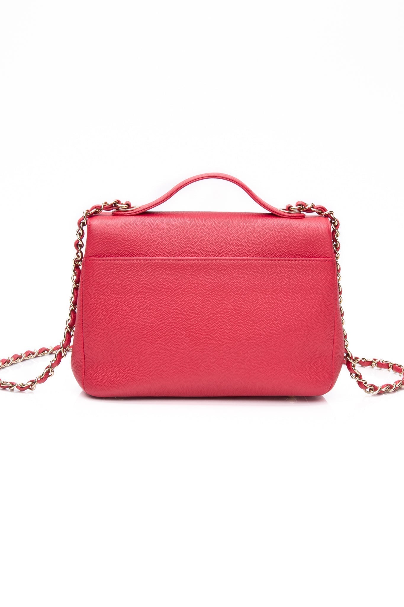 CHANEL Small Raspberry Caviar Quilted Business Affinity Flap Bag