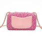 CHANEL Pink Filigree Flap Bag Quilted Tweed Medium