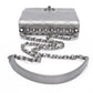 CHANEL Silver Metallic Goatskin Quilted Chic Pearls Flap Bag