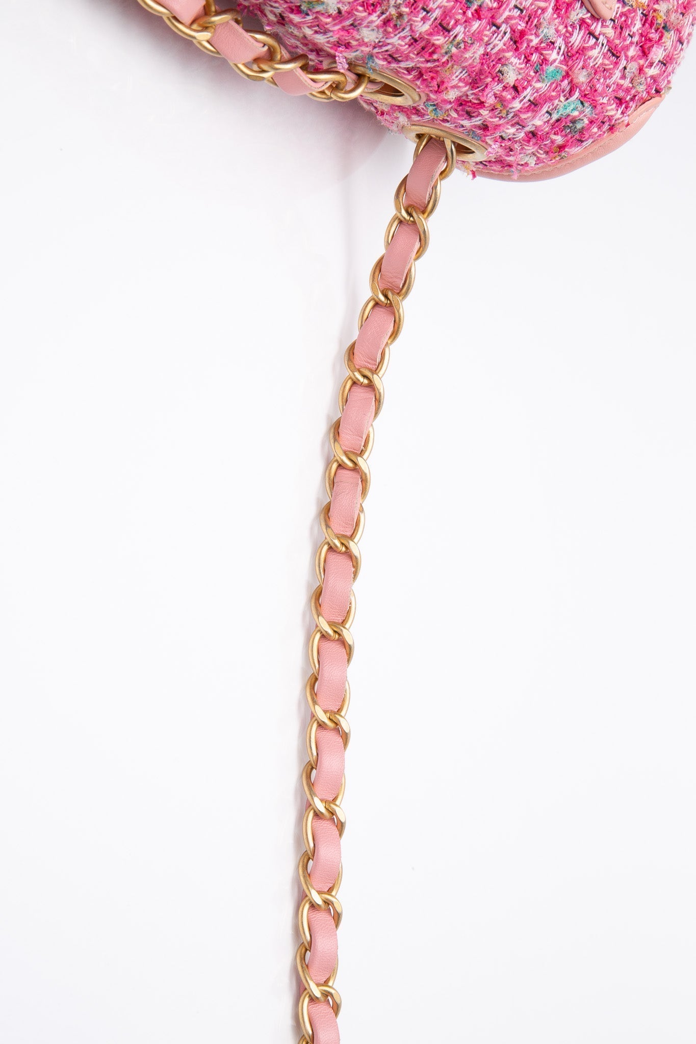 CHANEL Pink Filigree Flap Bag Quilted Tweed Medium