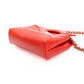 CHANEL Coral Red Shiny Lambskin Quilted Mini 31 Clutch with Chain (New)