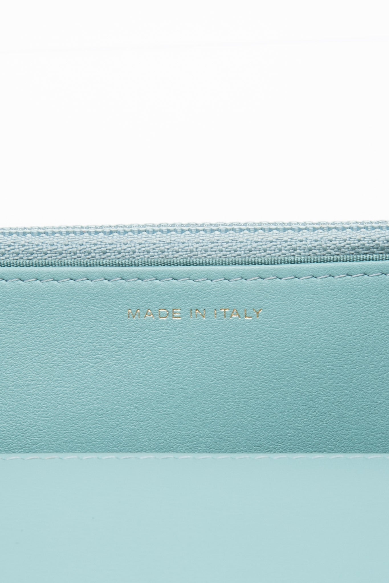 CHANEL 20C Tiffany Blue Lambskin Quilted Wallet On Chain WOC