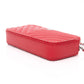 CHANEL Light Red Chevron Quilted Lambskin Double Zip Crossbody