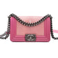 CHANEL Pink Galuchat Stingray Small Boy Flap Bag