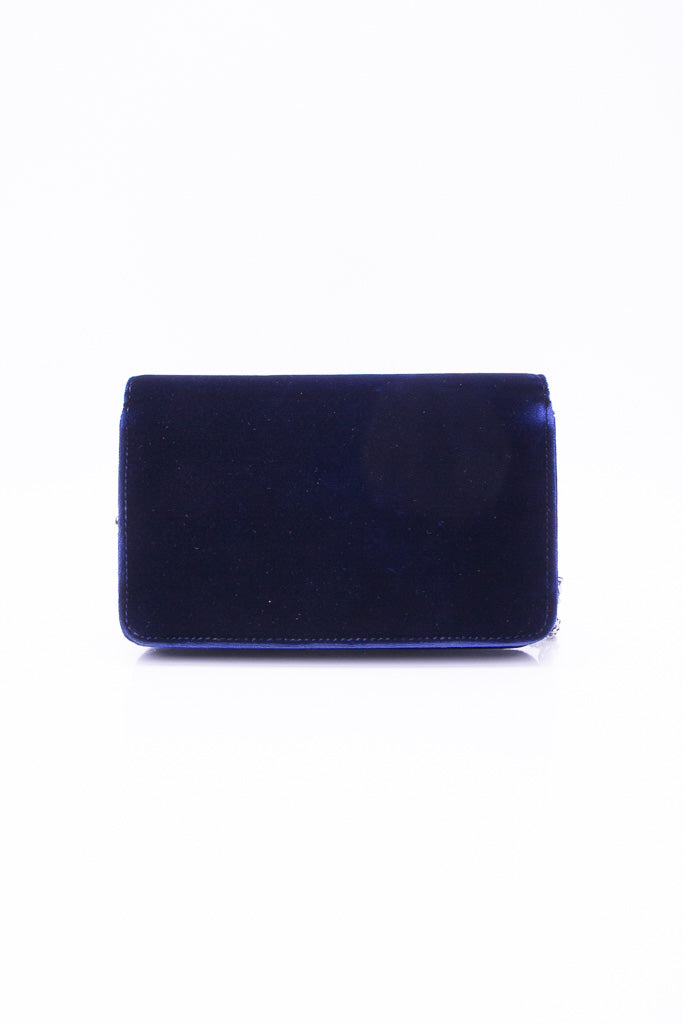 CHANEL Timeless CC Blue Velvet Wallet On Chain WOC