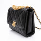 CHANEL 22S Black Lambskin Quilted Mini CC Crystal Logo Chain Flap Bag