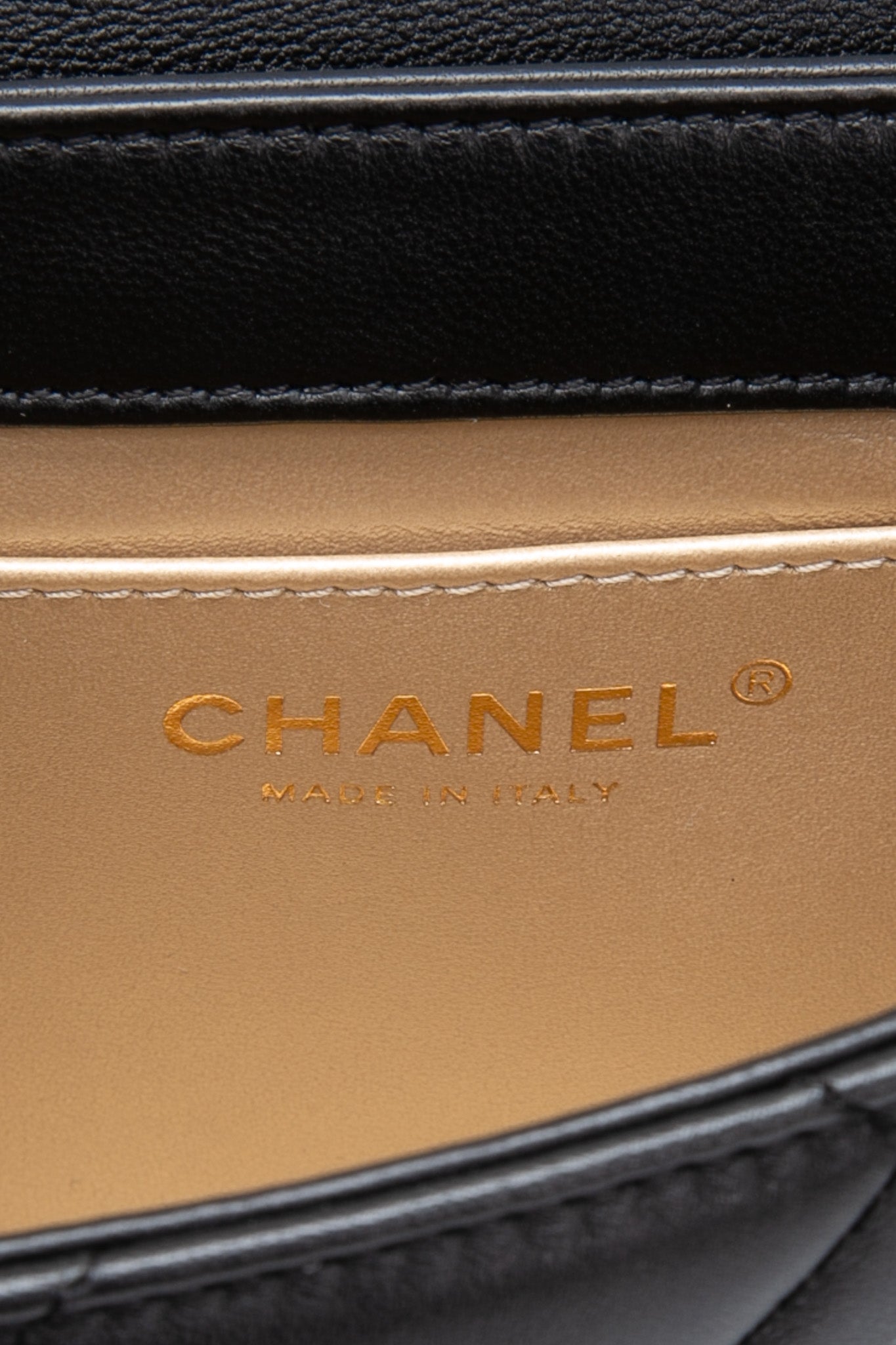 CHANEL 22S Black Lambskin Quilted Mini CC Crystal Logo Chain Flap Bag