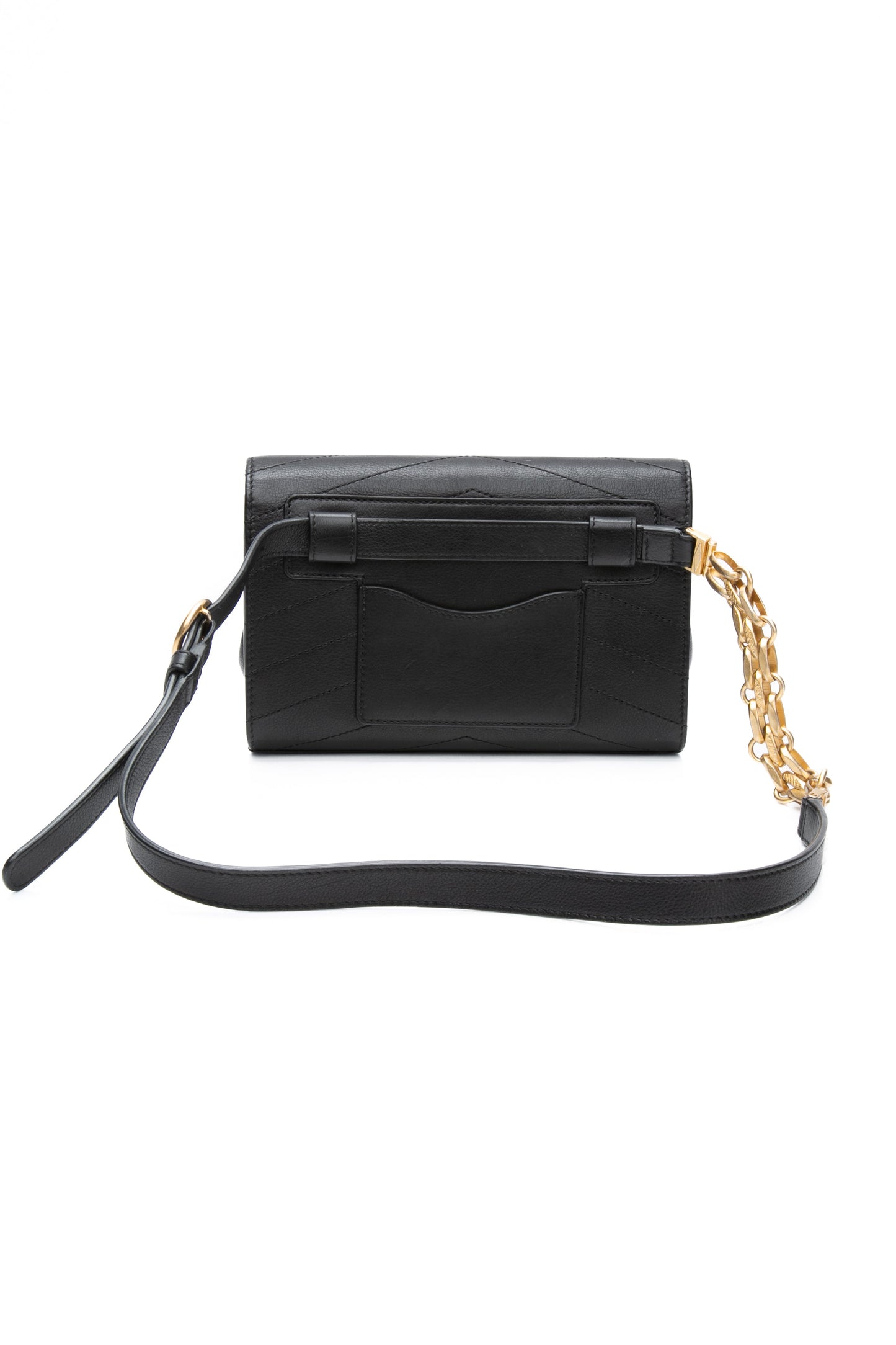 CHANEL Black Calfskin Chevron Stitched Coco Belt Bag