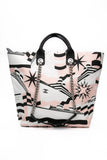 CHANEL Black, Pink, & White Canvas La Pausa Shopping Tote Bag