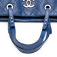 CHANEL Blue Quilted Glazed Leather On-The-Road XL Tote Bag