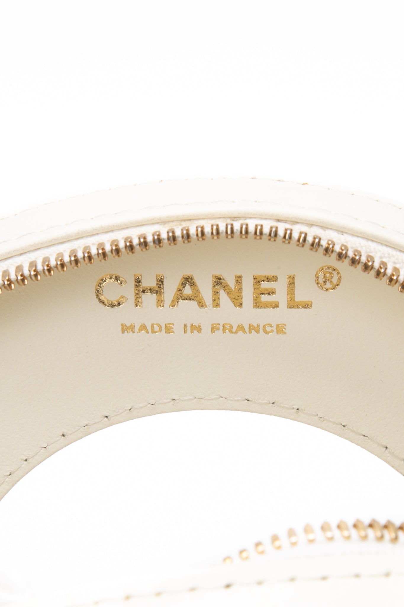 CHANEL Black White Lambskin Coco Lifesaver Round Crossbody Bag