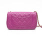 CHANEL Rectangular Mini Purple Lambskin Quilted Pearl Crush Gold Flap Bag