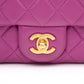 CHANEL Rectangular Mini Purple Lambskin Quilted Pearl Crush Gold Flap Bag