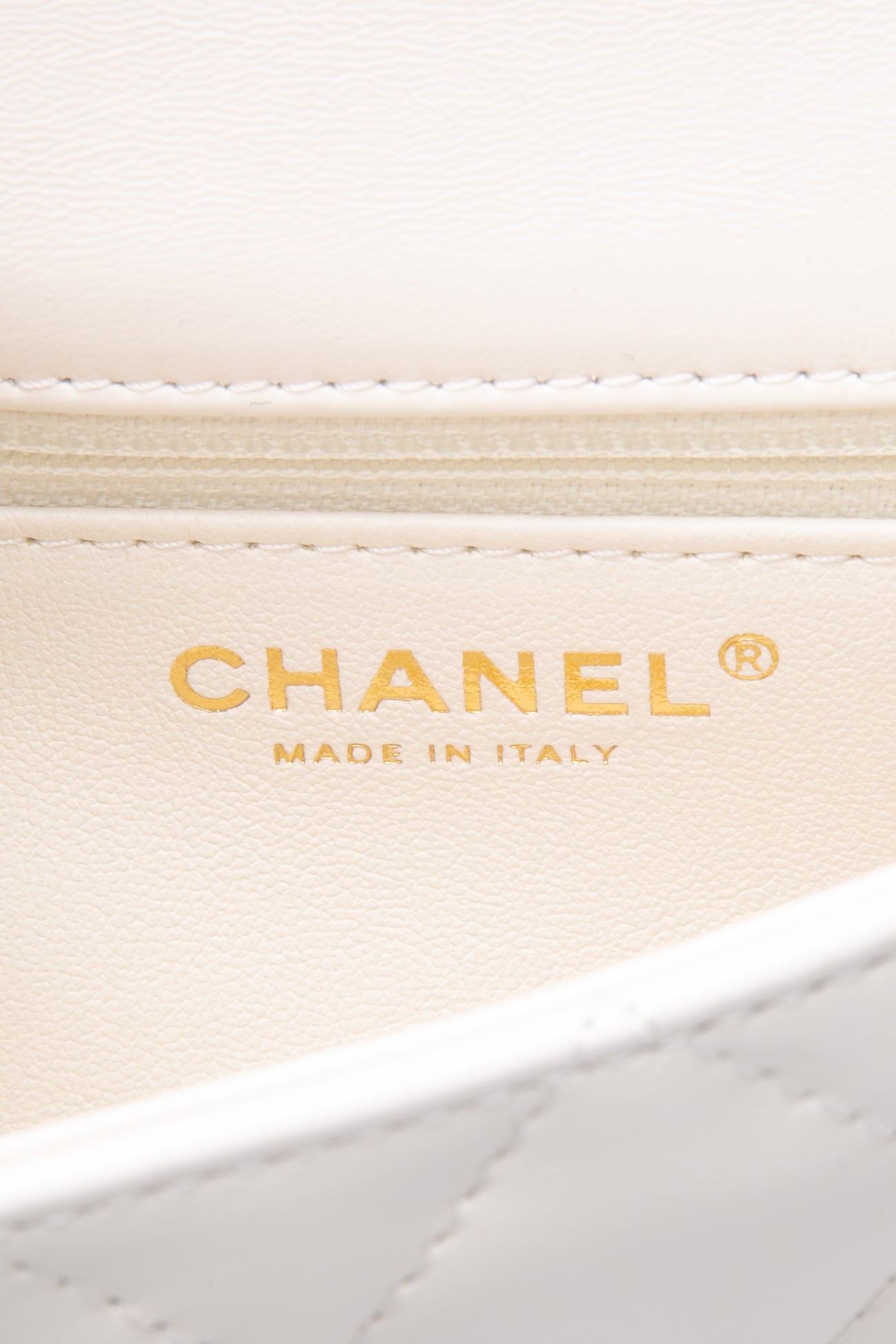 CHANEL Mini White Quilted Calfskin Top Handle Flap Bag with Chain