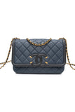 CHANEL Navy & Black Caviar Quilted Small CC Filigree Flap