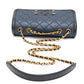 CHANEL Navy & Black Caviar Quilted Small CC Filigree Flap