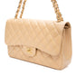 CHANEL Beige Caviar Quilted Jumbo Classic Double Flap Bag