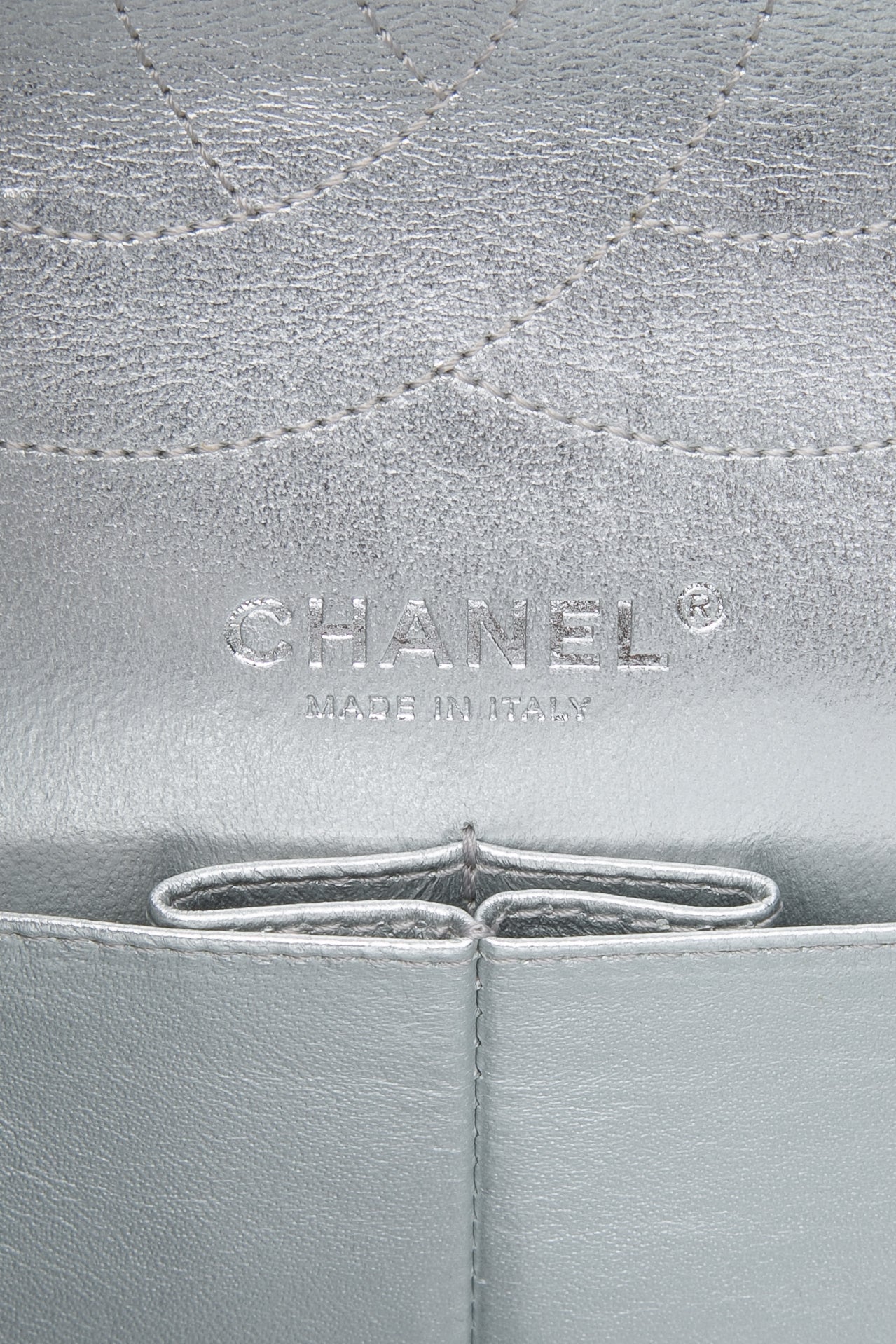 CHANEL Metallic Silver Lambskin Quilted 2.55 Reissue 277 Flap Bag