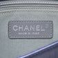 CHANEL Blue Metallic Sheepskin Chevron Quilted Medium Mademoiselle Flap Bag