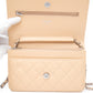CHANEL Beige Caviar Quilted Wallet On Chain WOC