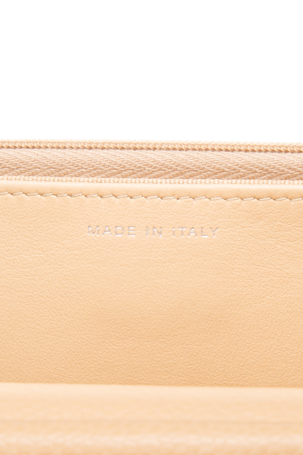 CHANEL Beige Caviar Quilted Wallet On Chain WOC