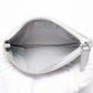 CHANEL Metallic Silver Caviar Chevron Quilted Small Mademoiselle Zip Pouch Case