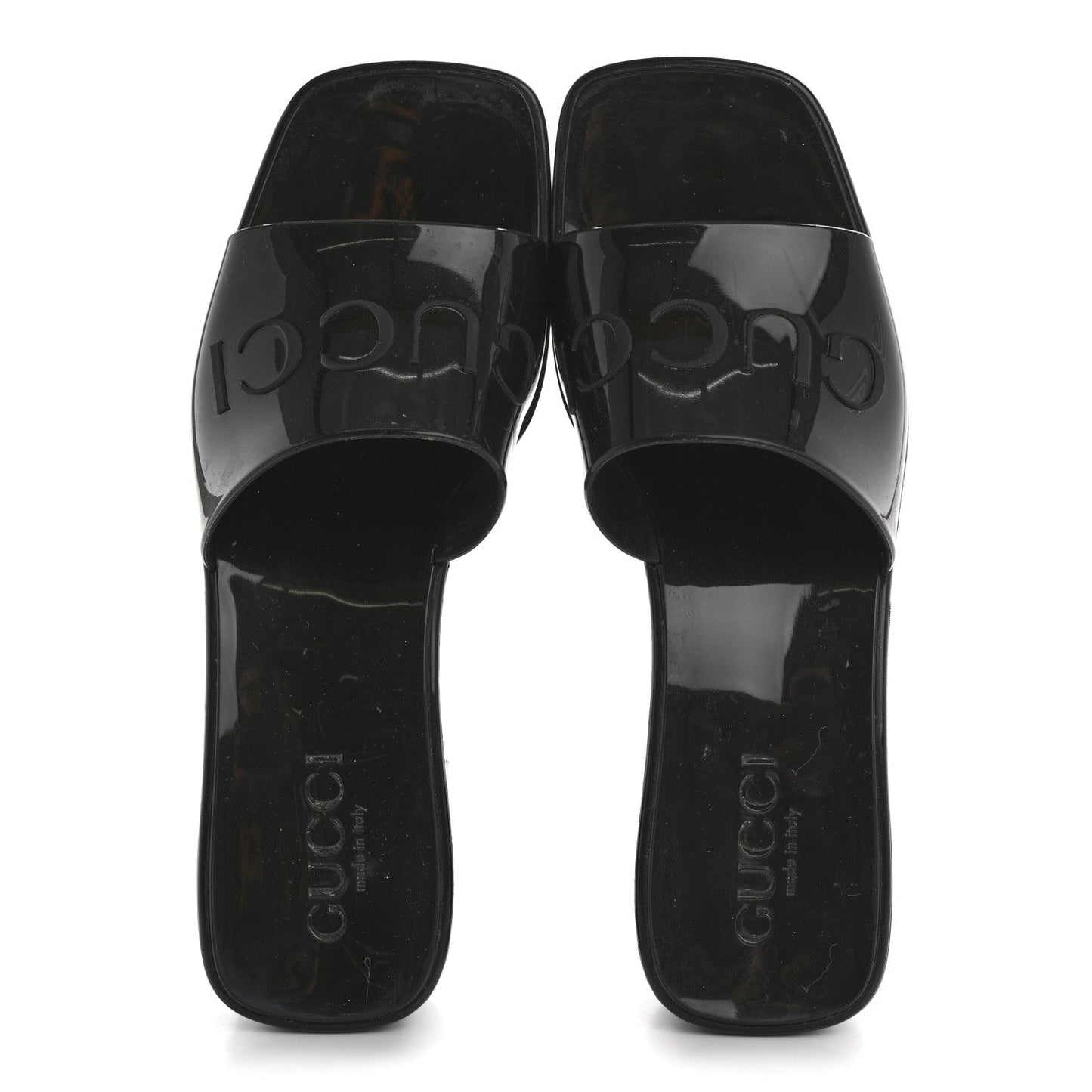Amelia Rubber Logo Womens Platform 20/60mm Slide Sandals 35 Black