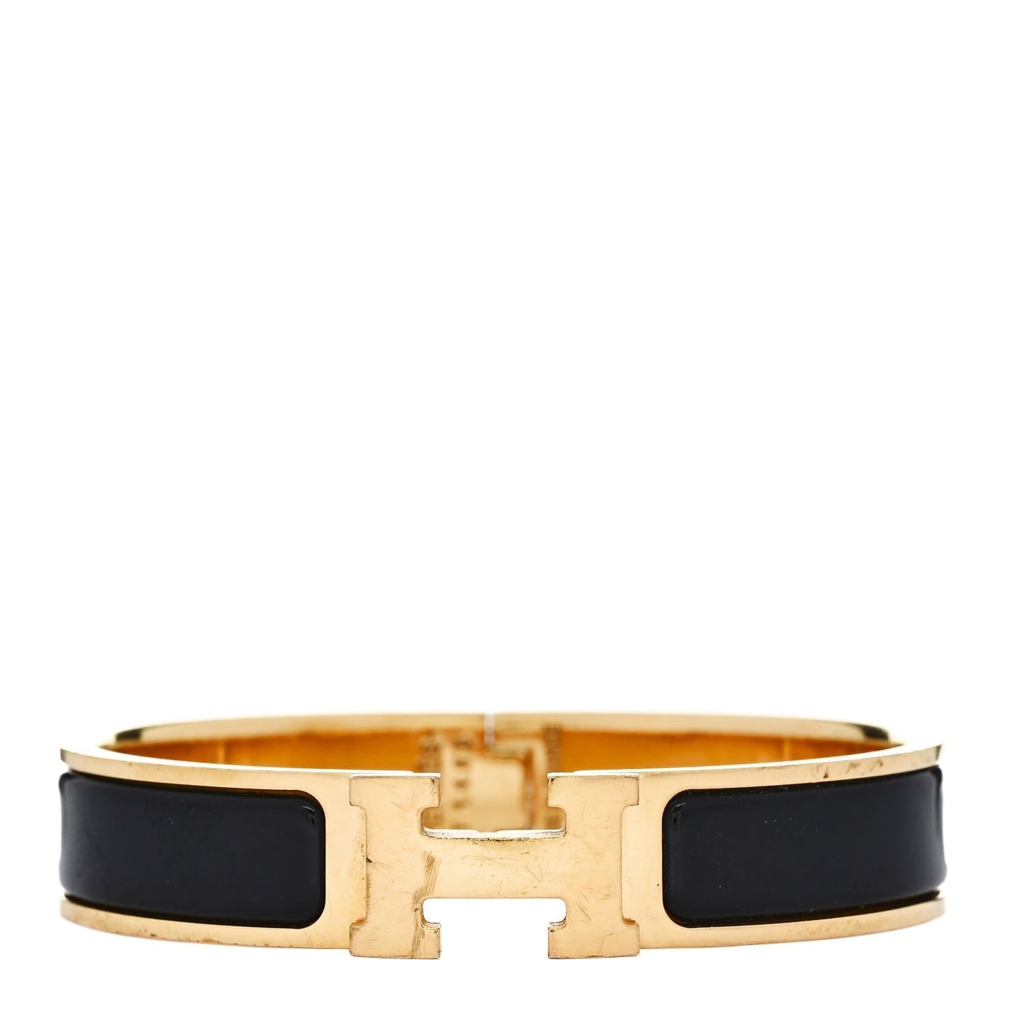 Amelia Enamel Narrow Clic Clac H Bracelet PM Black