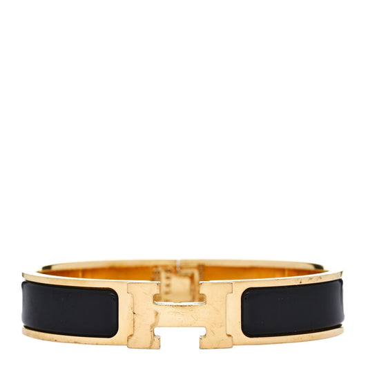 Amelia Enamel Narrow Clic Clac H Bracelet PM Black