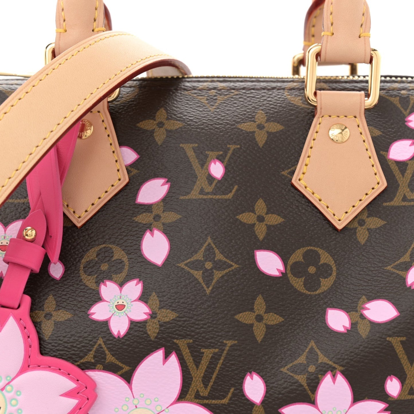 Louis Vuitton LV X TM Monogram Cherry Blossom Speedy Bandouliere 25 Sakura Brown